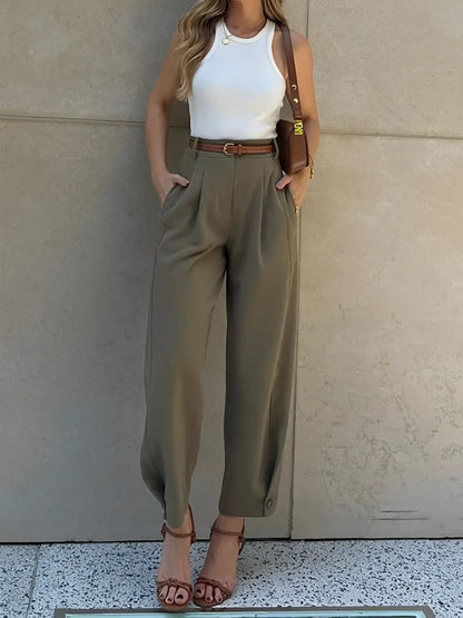 Calça Slim Cintura Média – Ester