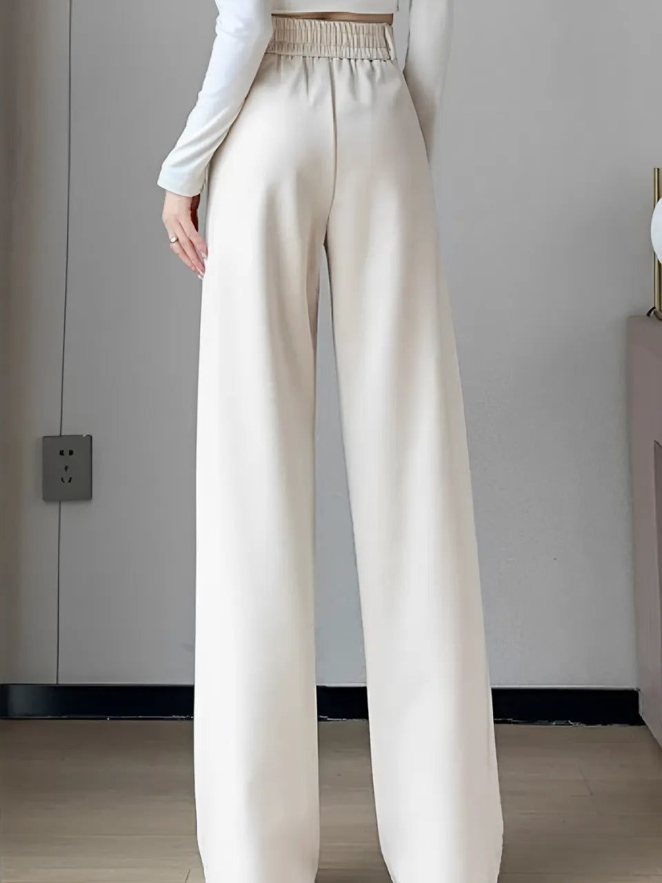 Calça Wide de Lã Batida – Maysa