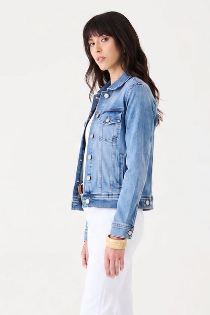 Jaqueta Bianca Bolso Embutido – Jeans Médio