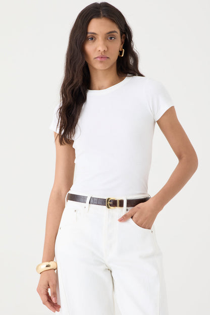 T-shirt Baby Look Ribana – Off White