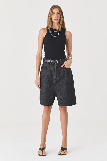Bermuda Mia Jumbo Amaciada – Jeans Black