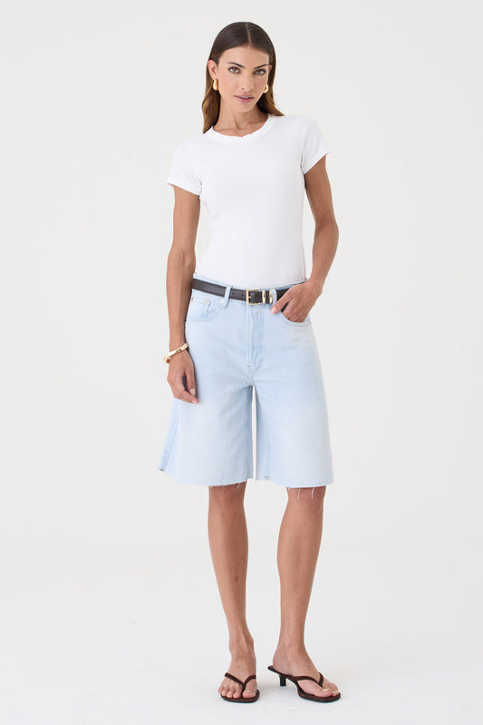Jorts Helena Barra a Fio – Jeans Claro