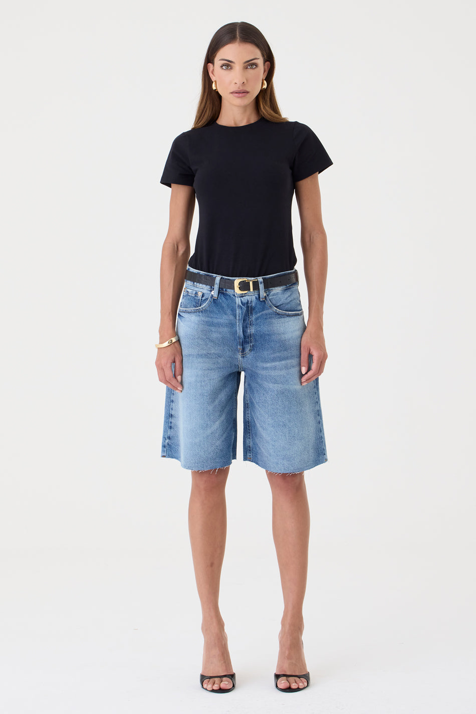 Jorts Helena Barra a Fio – Jeans Médio