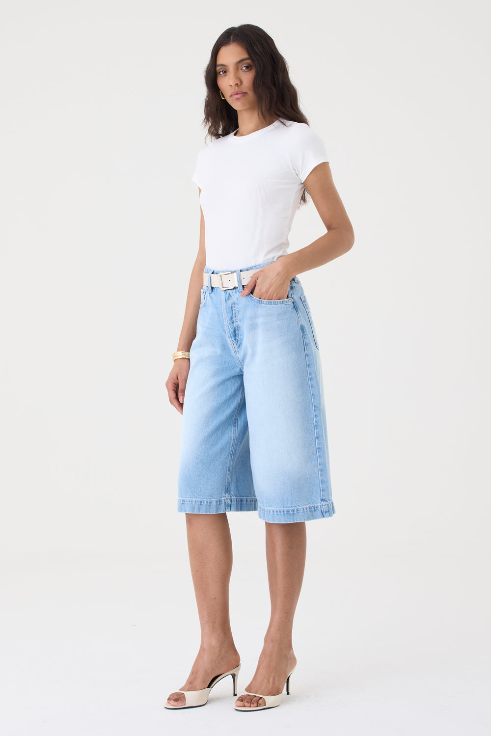 Jorts Sara Barra Larga – Jeans Claro