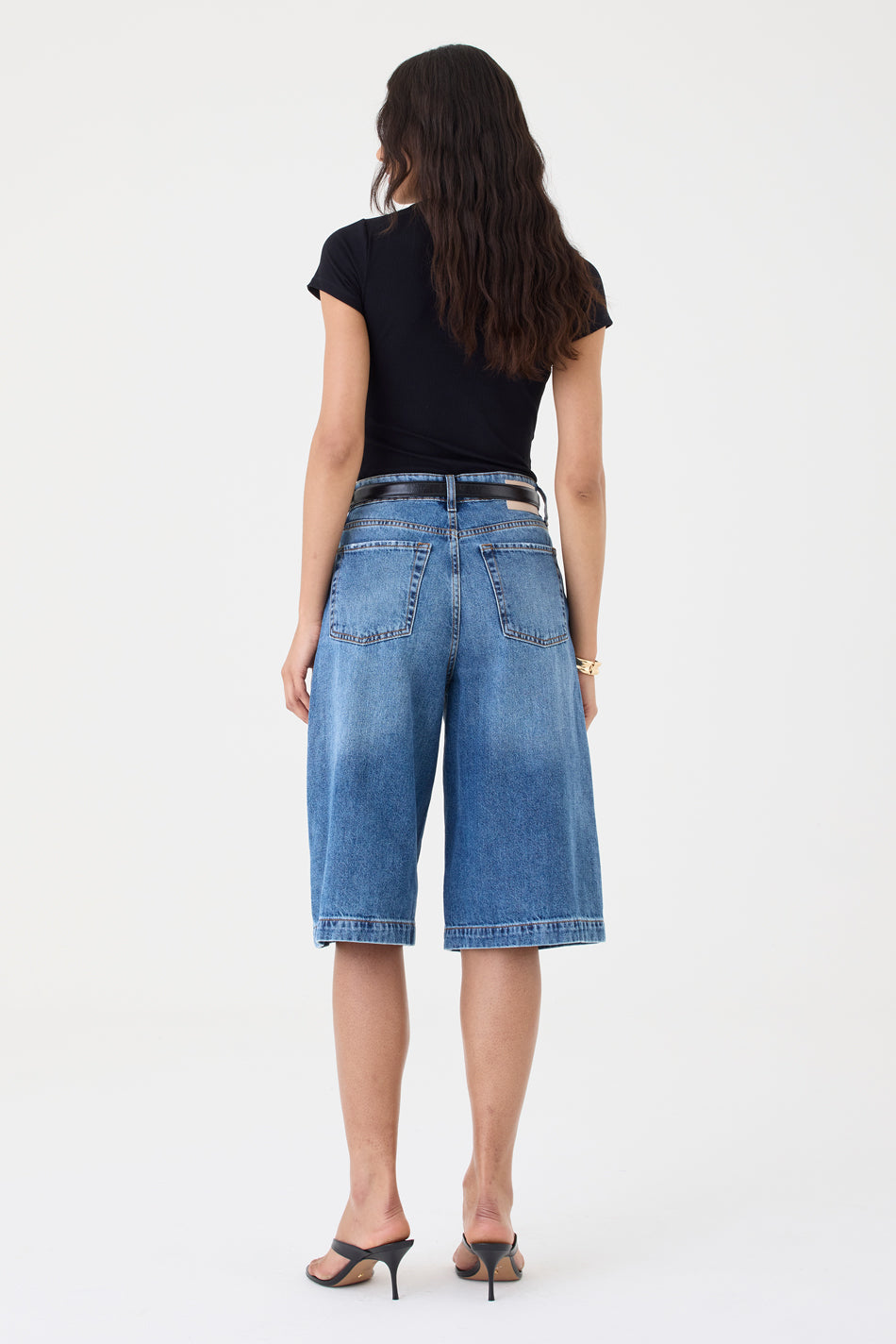Jorts Sara Barra Larga – Jeans Escuro