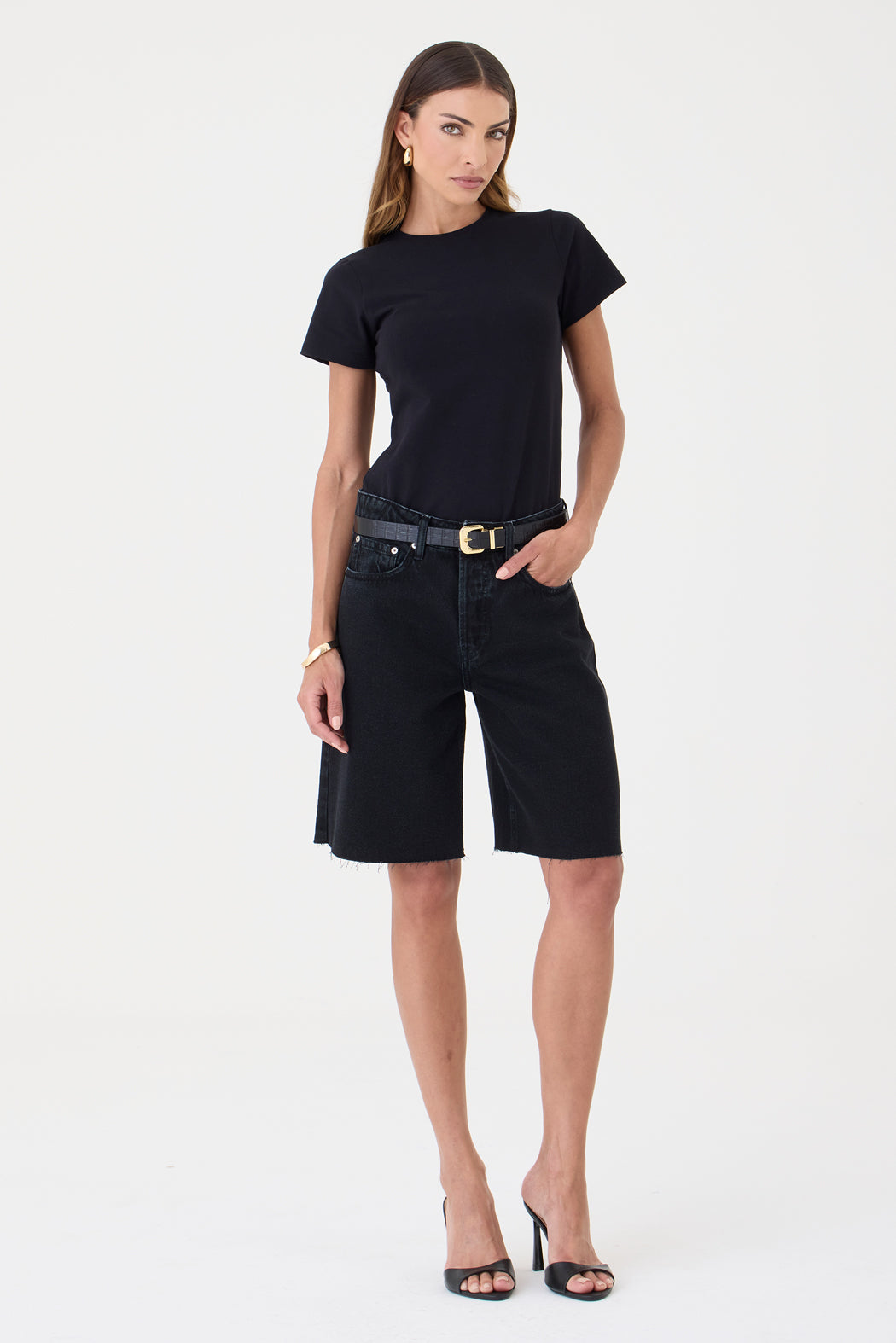 Jorts Helena Barra a Fio – Jeans Black