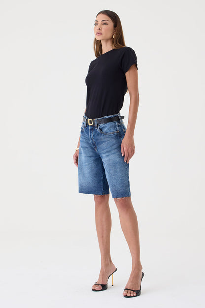 Jorts Helena Barra a Fio – Jeans Médio Escuro