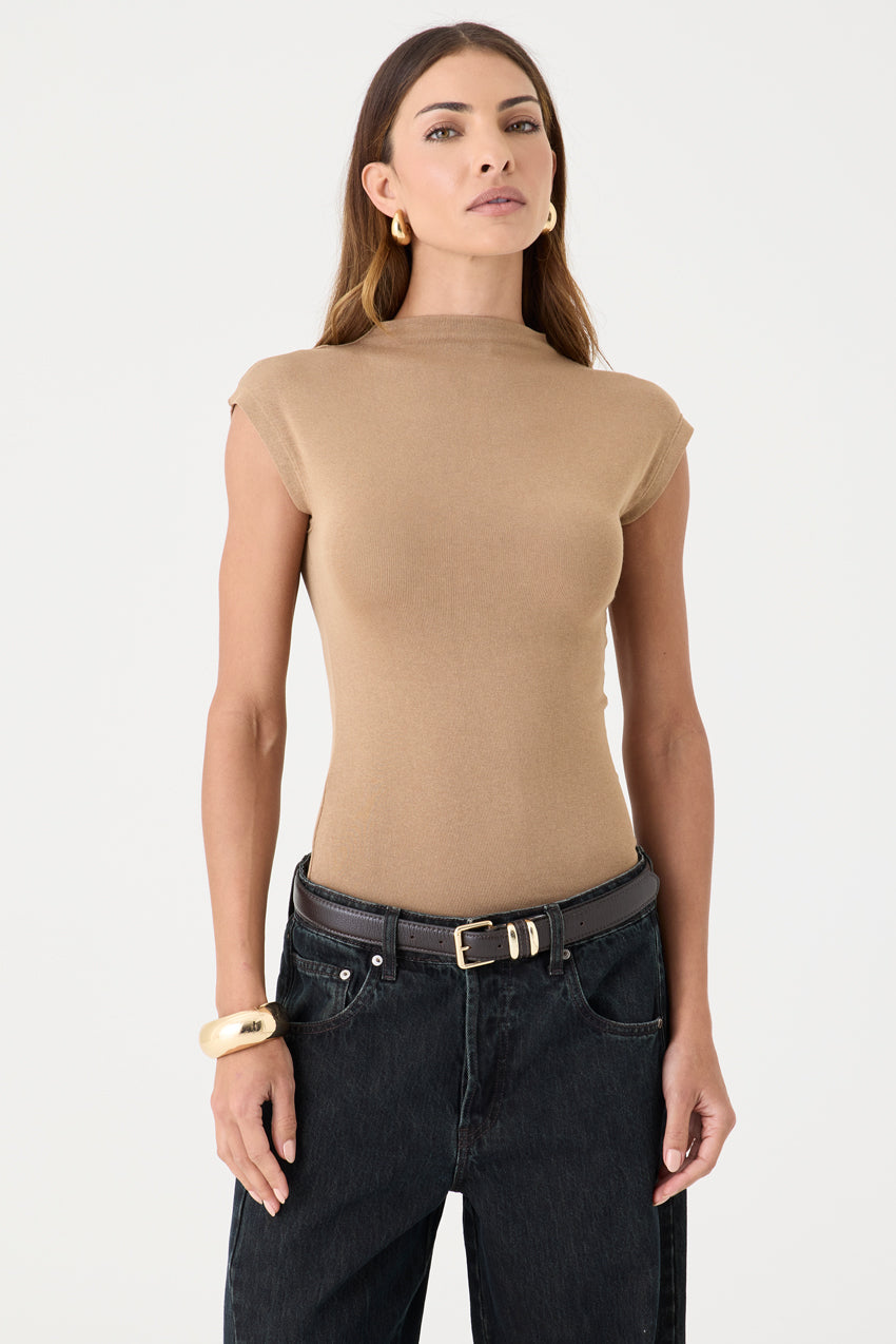 T-shirt Gola Alta Tricot – Areia Escuro