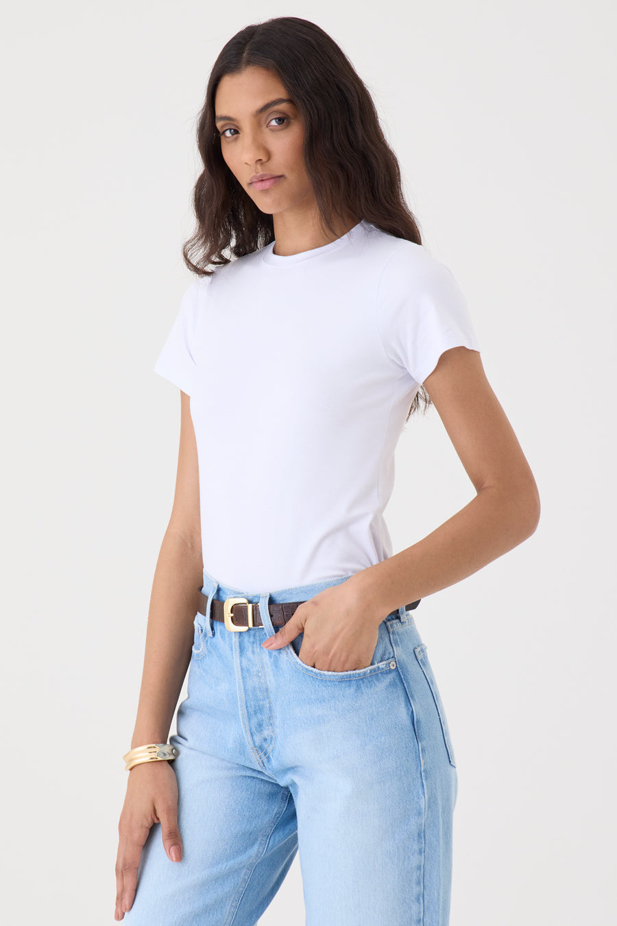 T-shirt Gola Redonda Pima – Branca