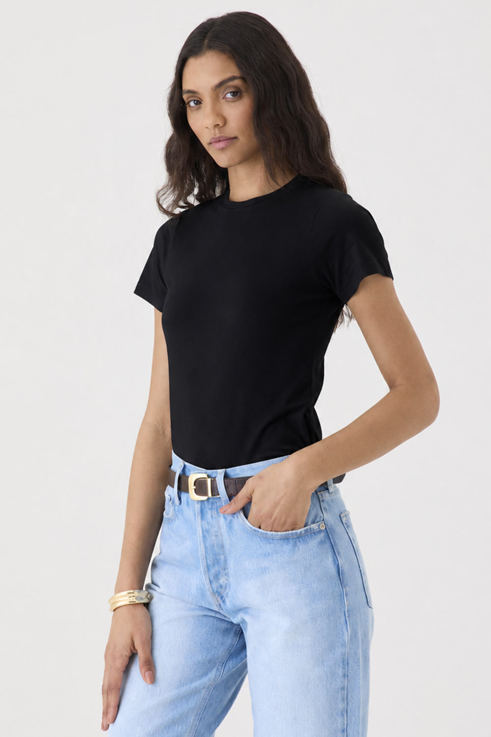 T-shirt Gola Redonda Pima – Preta