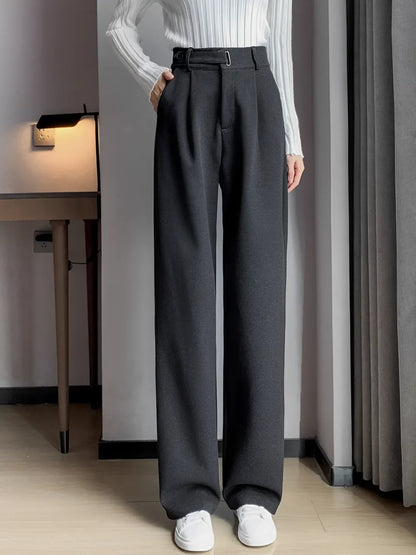 Calça Wide de Lã Batida – Maysa