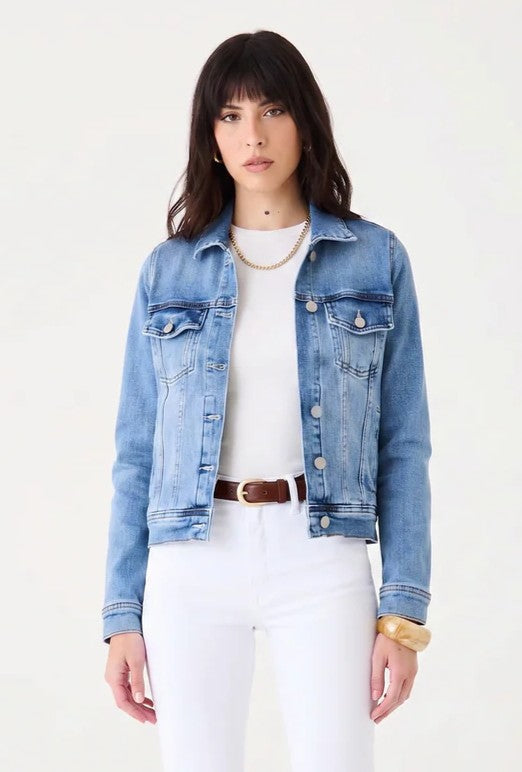 Jaqueta Bianca Bolso Embutido – Jeans Médio