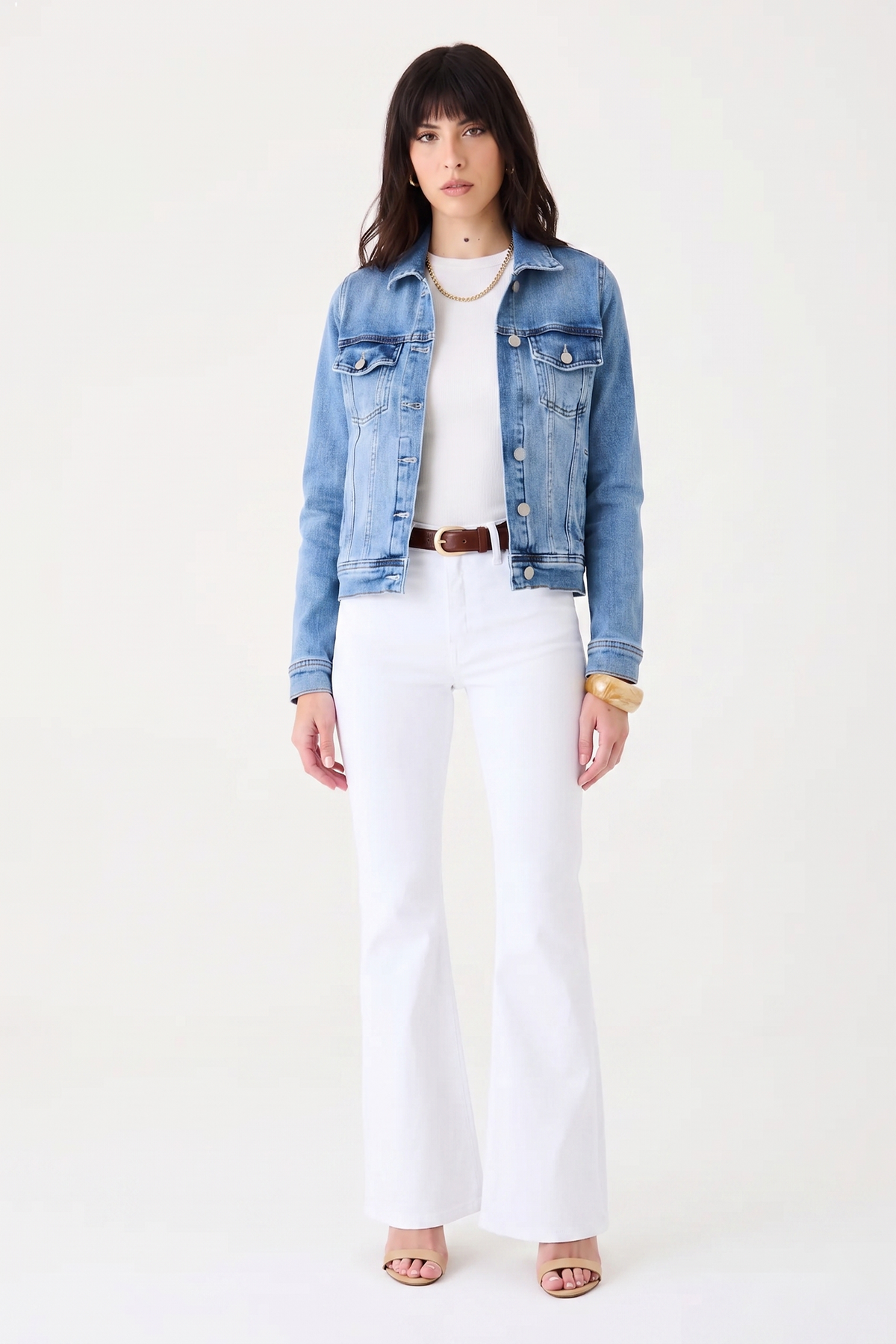 Jaqueta Bianca Bolso Embutido – Jeans Médio